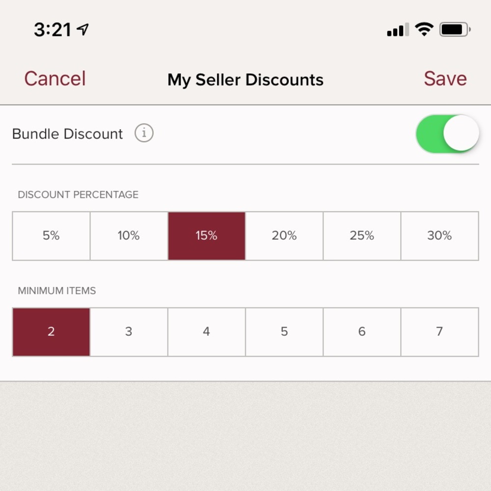 15% off 2 items!